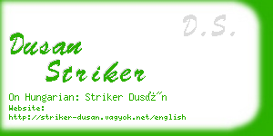 dusan striker business card